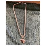 Unverified .925 Sterling 20in Heart Necklace