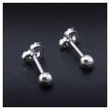 16g Zirconia Stainless Steel Stud Earrings
