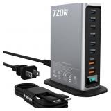 720W USB-C GaN 8-Port Charger Station Silver