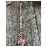 Unverified .925 Sterling Heart Charm Bracelet