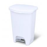 Glad Trash Can with Lid, Pedal, 13 Gal White
