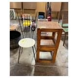 Vintage Metal Chair + Side Tables