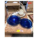 Anchor Hocking Bowls + Dish, Platter + Kettle