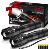 Victoper LED Flashlight 2 Pack, 5 Modes