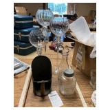 Antique Scoop, Milk Jar, Tall Glass Decor