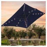 Navy Blue 6x9 ft LED Patio Umbrella
