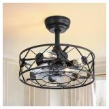 16.5 in. Black Ceiling Fan, Light Kit