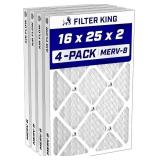 Filter King 16x25x2 MERV 8 (4-Pack)