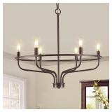 6-Light Farmhouse Bronze Chandelier - 28.54in
