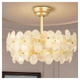 Indoor Gold Flower Ceiling Fan with Light