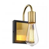 3 ea Brushed Gold & Black 1-Light Sconce