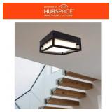 Rockwood 11 in. 1-Light Black LED Flush Mount
