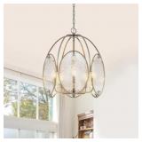 7.72" Dia 5-Light Mid-Century Bronze Chandelier