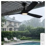 TCL 52" Black Outdoor Ceiling Fan w Light