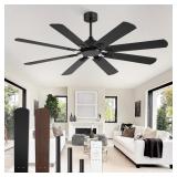 Fanbulous 62" Ceiling Fan with Remote, Black