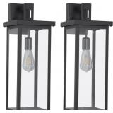 Black Outdoor Wall Lanterns 2-Pack