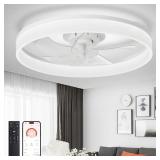 DLLT 20" Ceiling Fan with Lights, White