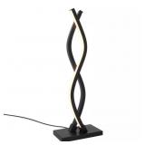 Wave 18" Black Modern Dimmable LED Table Lamp