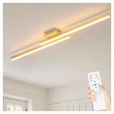 ADISUN 39.4in Linear LED Ceiling Light, Gold