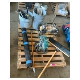 Radios, fan, broom, dry wall tools