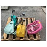 Stroller, baby swing, gas can