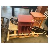 2 ct. end tables, bed frame