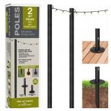 Two 10ft Outdoor Light Poles with 50 Lights