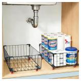 2-Pack Under-Sink Organizer, Metal Basket