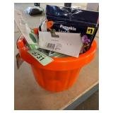 Pumpkin pail, makeup kit, & Halloween misc