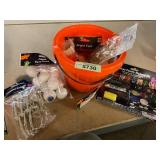 Pumpkin pail, makeup kit, & Halloween misc