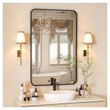 18x28 Black Rectangle Bathroom Mirror