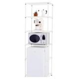 4-Tier Mini Fridge Shelf, Dorm White