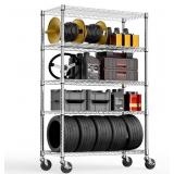 M MZG Metal Wire Shelving Unit 5 Tier Chrome