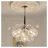 Alma 6-Light Silver/Black Cluster Chandelier