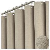BTTN Linen Textured Shower Curtain Set, 72x72