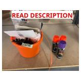 Pumpkin pail,spray hair color, decor, & misc