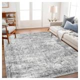 Champlain Area Rug 9x12 Washable Gray
