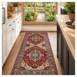 RELEANY Area Rug Runner 30.5x60" Floral, Washable