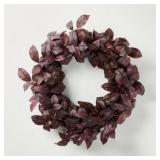 26" Black Plum Leaf Wreath - Magnolia