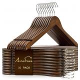 Amber Home Wood Coat Hangers, 30 Pack