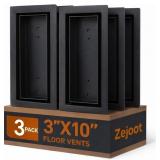 3 Pack Floor Register 3x10 Matte Black