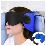 SARISUN Travel Pillow with 3D Eye Mask, Blue