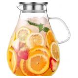 Glass Pitcher with Lid, 3000ml Jug Carafe