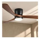 AuraVista 48 in Oak Ceiling Fan with LED