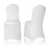 100 White Poly Spandex Folding Chair Cover
