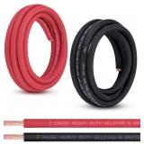 2 Gauge Battery Cable 10ft Red+Black 2AWG OFC