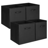 StorageWorks Leather Bin Cubes, 4-Pack