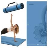 GREEN Large Yoga Mat 76x40x10mm, Non-Slip TPE