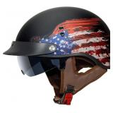 VCAN Cruiser Half Face Helmet with Sun Visor