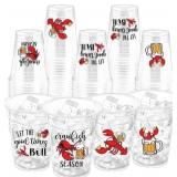 ZCPTZ Crawfish 12oz Plastic Cups, Clear, Party